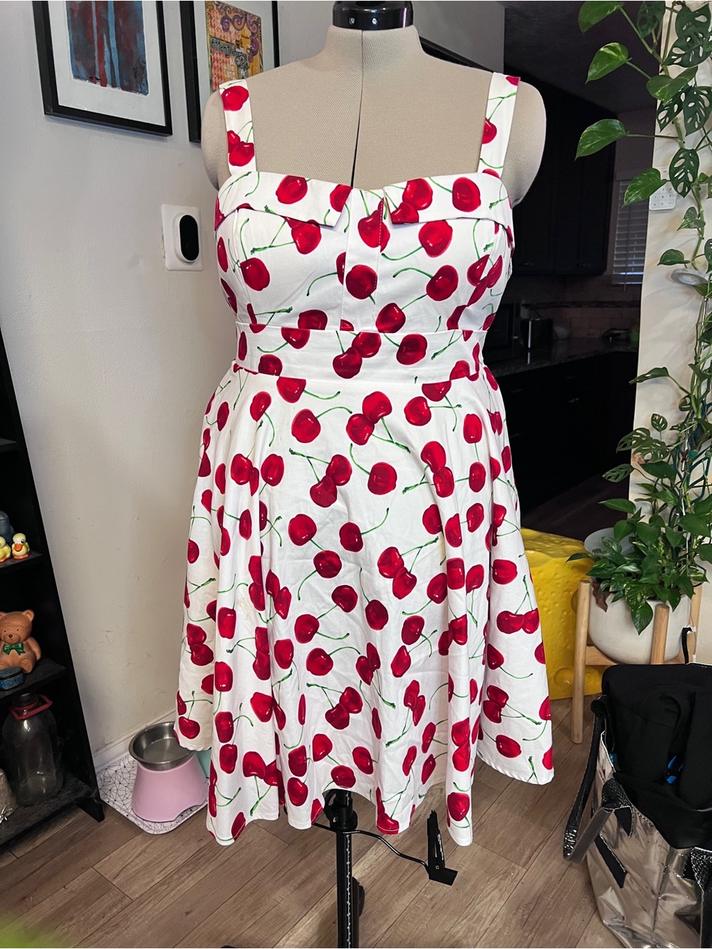 Xhilaration White Cherry-Print Sundress